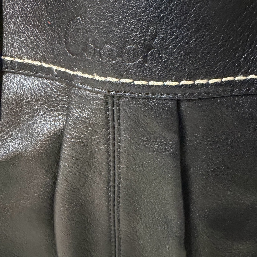 Coach Soho Pleated Leather Black Large Tote Purse Handbag F13733 - Picture 11 of 11